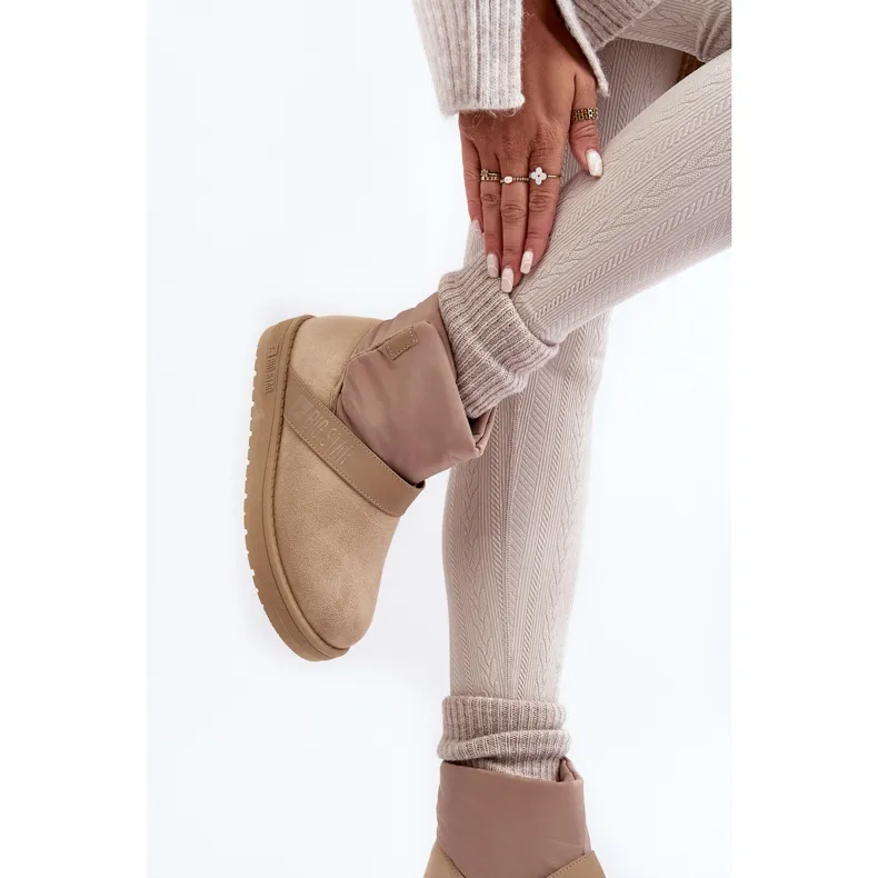 Beige Big Star geïsoleerde snowboots op platform MM274152