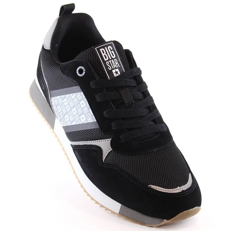 Big Star M INT1872 zwarte leren sportschoenen