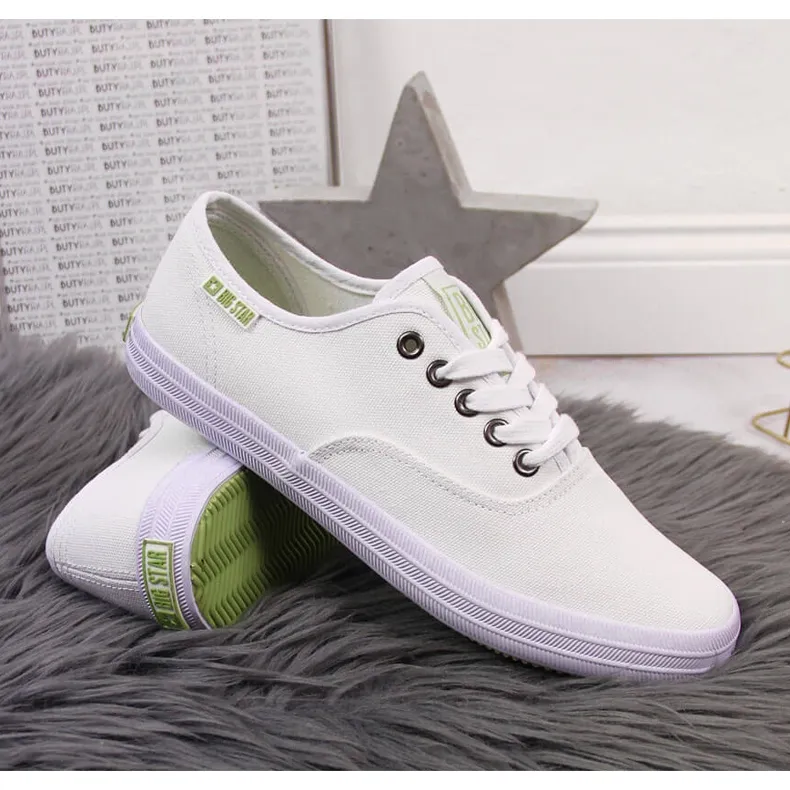 Big Star witte textiel sneakers JJ274260