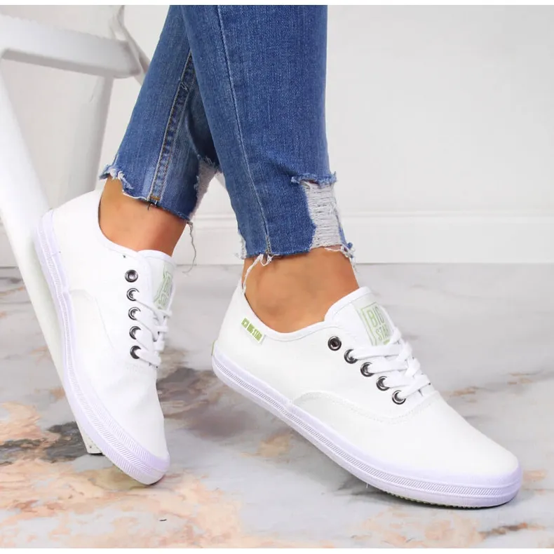 Big Star witte textiel sneakers JJ274260