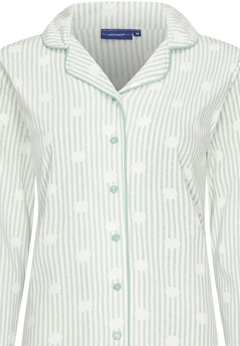 biologisch katoenen damespyjama met lange mouwen 'dotty circles & stripes'