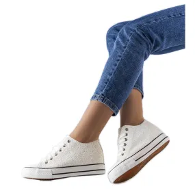 BM Witte low wedge sneakers van Garceau