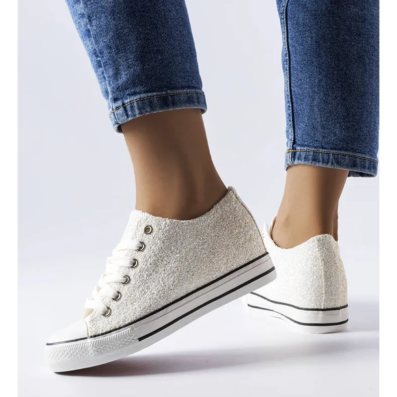 BM Witte low wedge sneakers van Garceau