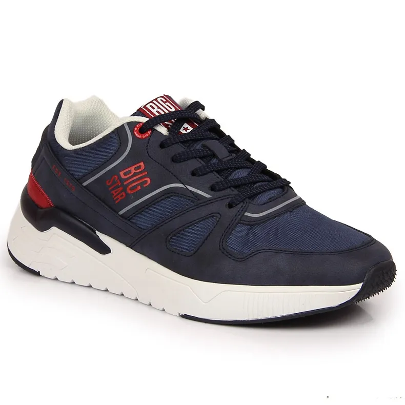 Casual marineblauwe sportschoenen voor heren Big Star JJ174277
