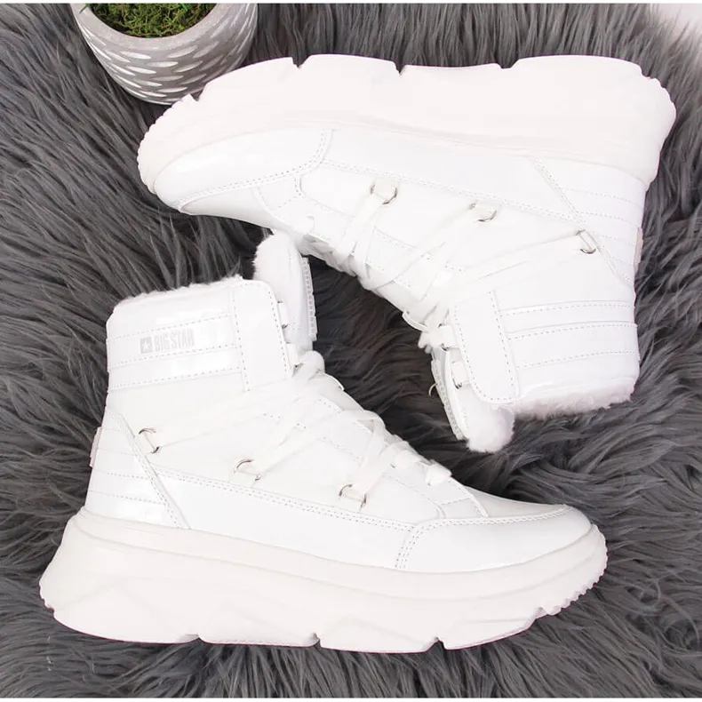 Dames snowboots op het platform wit Big Star II274463