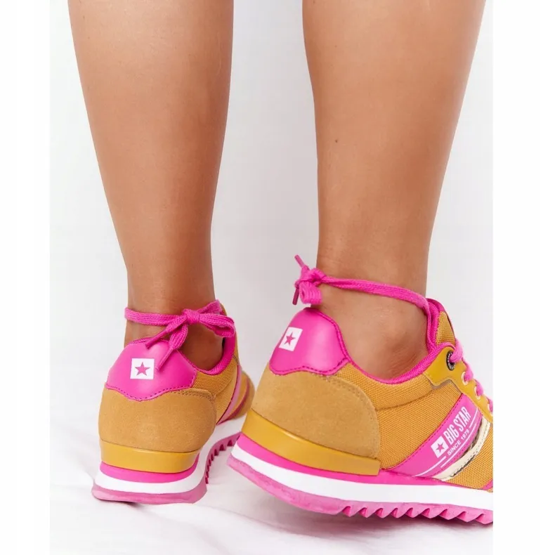 Dames sportschoenen Memory Foam Big Star HH274273 Geel roze