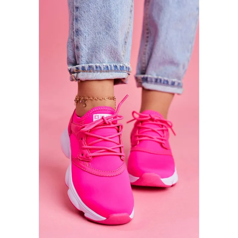 Dames sportschoenen sportschoenen Big Star neon roze FF274931