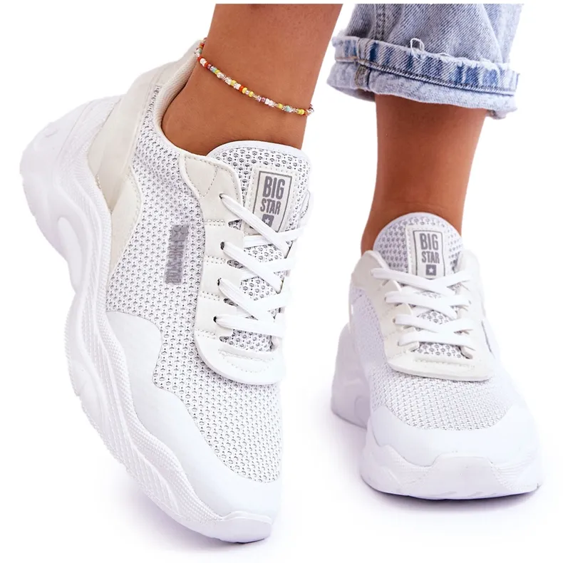 Dames stoffen sportschoenen Memory Foam System Big Star LL274A064 wit