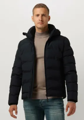 donkerblauwe cast iron gewatteerde jas hooded jacket dewster speedguard