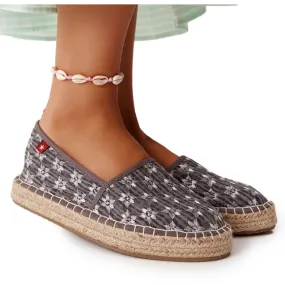 Espadrilles op een gevlochten platform Big Star AA274680 Grijs