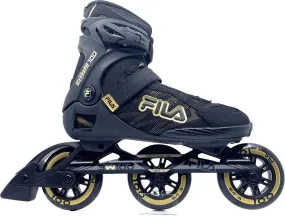 Fila Crossfit 100 tri-skates zwart goud met soft boots en 100mm wielen