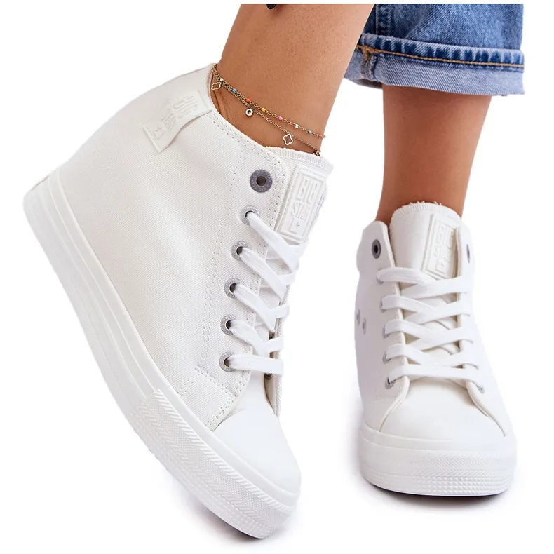 Hidden Wedge Hoge Sneakers Big Star LL274035 Wit