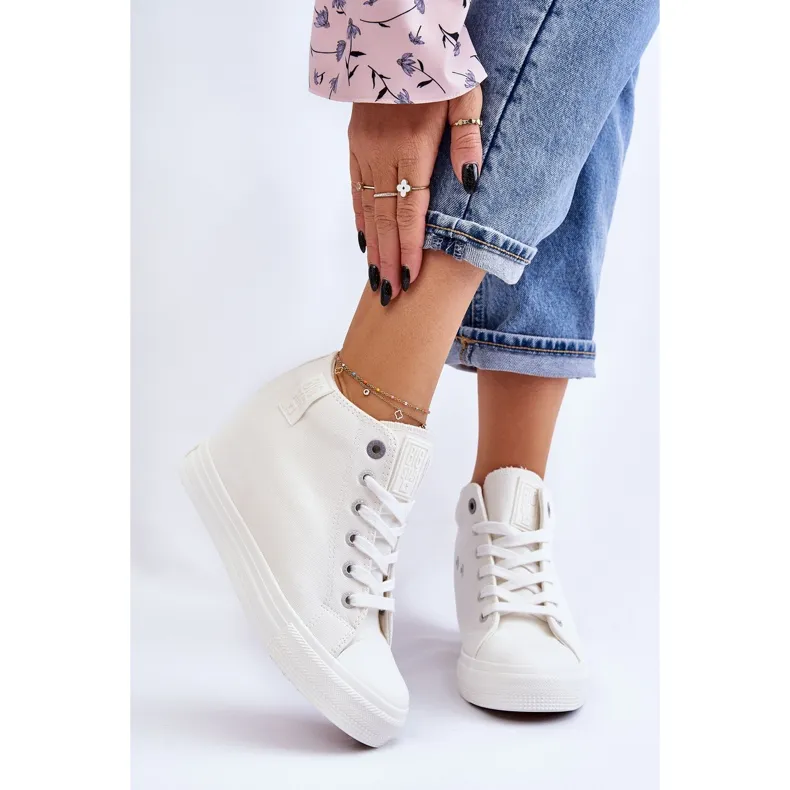 Hidden Wedge Hoge Sneakers Big Star LL274035 Wit