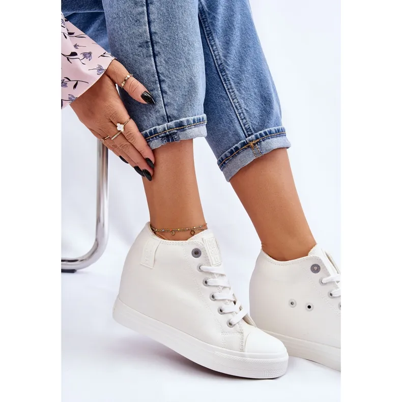 Hidden Wedge Hoge Sneakers Big Star LL274035 Wit
