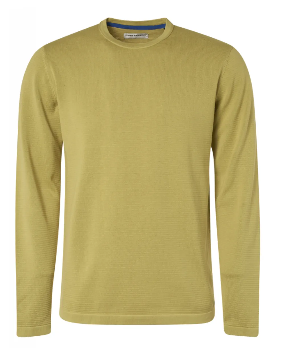 NO EXCESS PULLOVER RONDE HALS LIME GROEN (95210204  056)