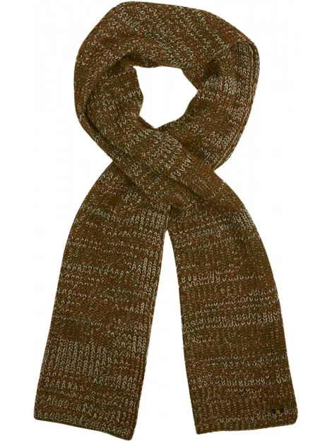 No Excess Scarf 3 coloured melange rib caramel