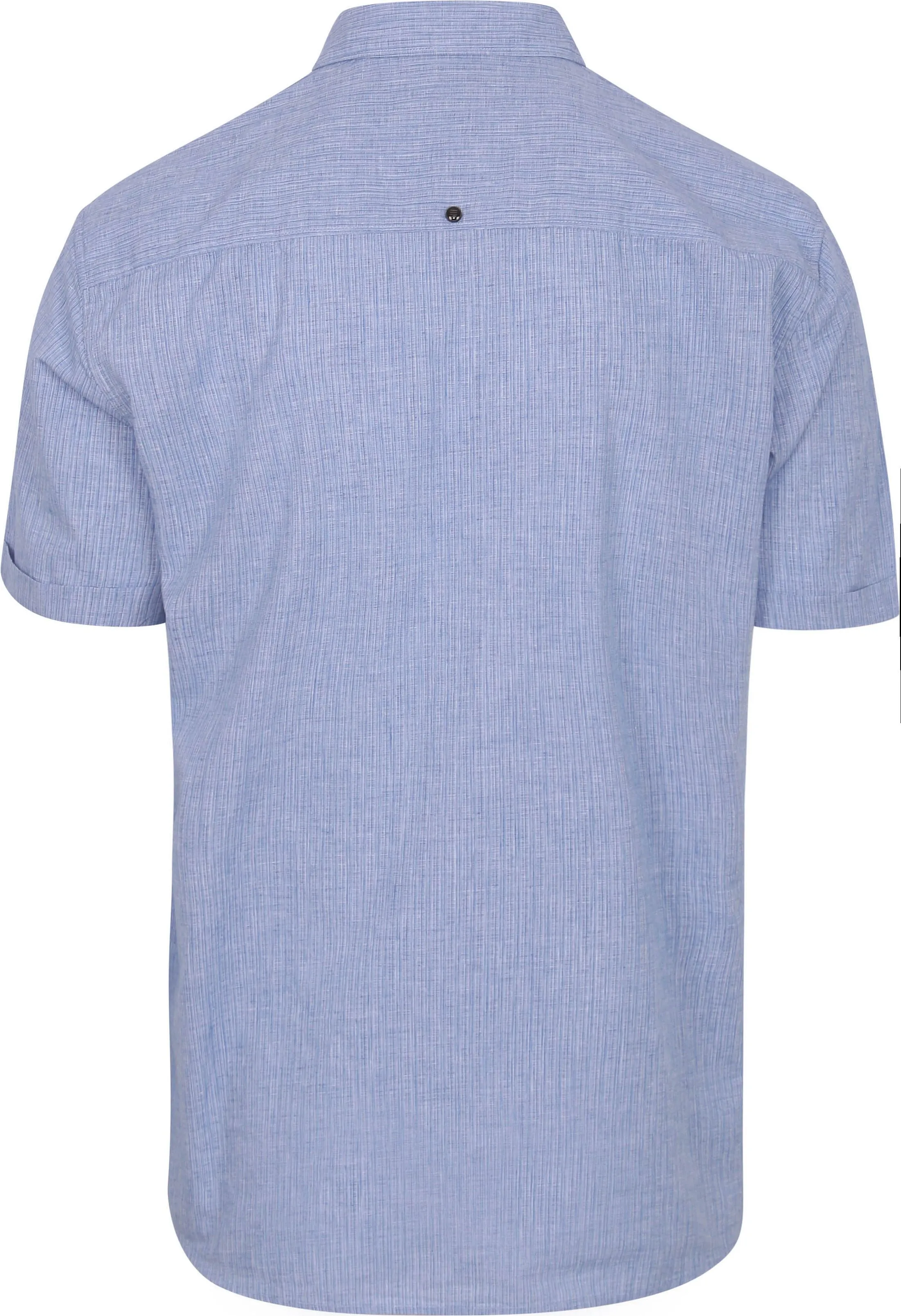 No Excess  Short Sleeve Overhemd Linnen Blauw