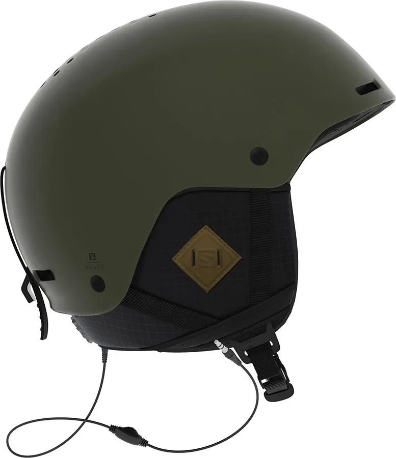 Skihelm Salomon Brigade+ Audio Olive Night