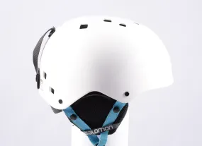 skihelm/snowboardhelm SALOMON JIB, WHITE/blue, verstelbaar