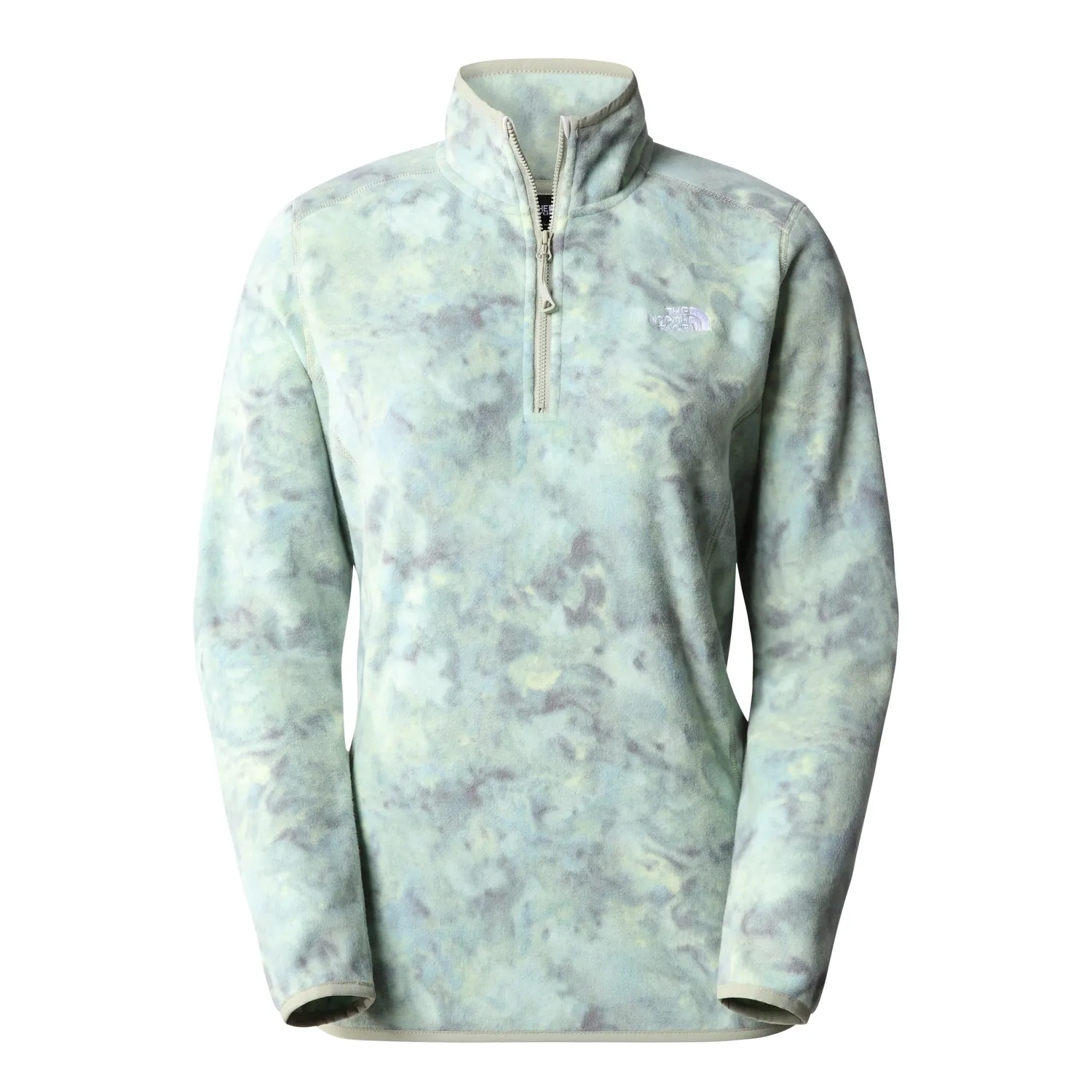 Trui The North Face Women 100 Glacier 1/4 Zip Lime Cream Grit Texture Print