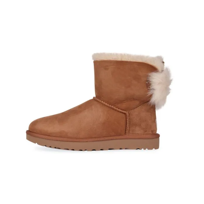 UGG  FLUFF BOW MINI CHESTNUT