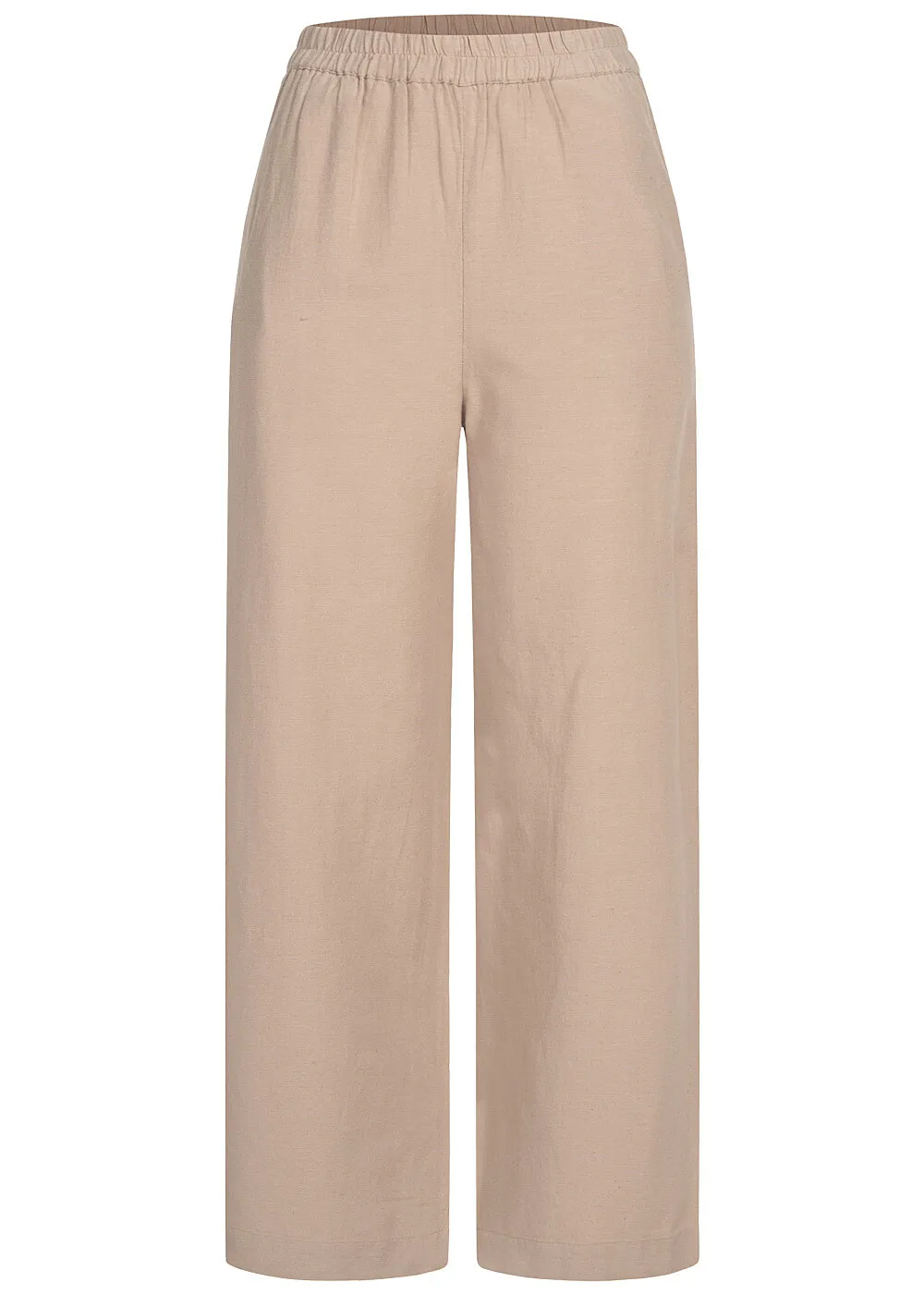VILA DAMEN 7/8 HIGH WAIST HOSE STOFFHOSE MIT GUMMIBUND 2POCKETS CEMENT BEIGE