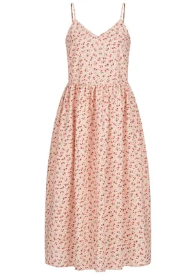 VILA Dames Jurk met V-hals en bloemenprint roze
