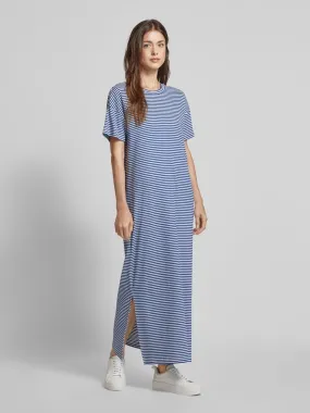 Vila Maxi-jurk met loopsplit, model 'JADA' in marineblauw