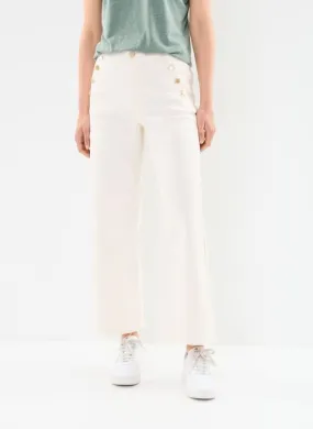      Vila Viemma Hw Wide 7/8 Button Jeans Ola/R - Wit   