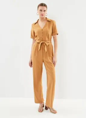      Vila Viruby V-Neck S/S Jumpsuit/Su/F - Bruin   