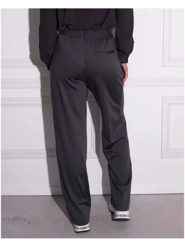 YAYA Jersey wide leg trousers w. pl