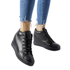 Zwarte Big Star MM274001 sneakers met sleehak